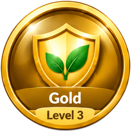 Gold certification medal